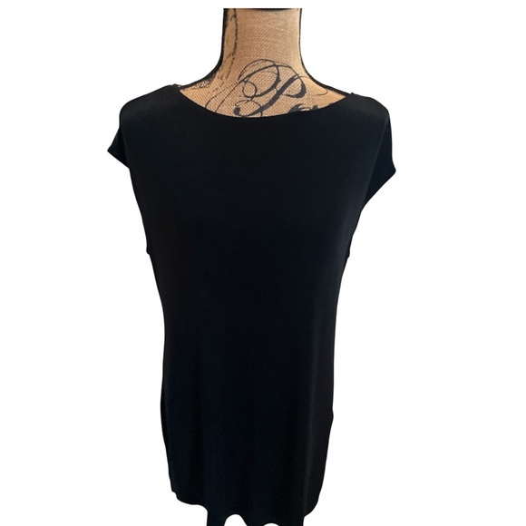 Chico's Travelers Classic Black Side Split Tank Top Knitted Tunic Size 2 Large - Picture 15 of 15